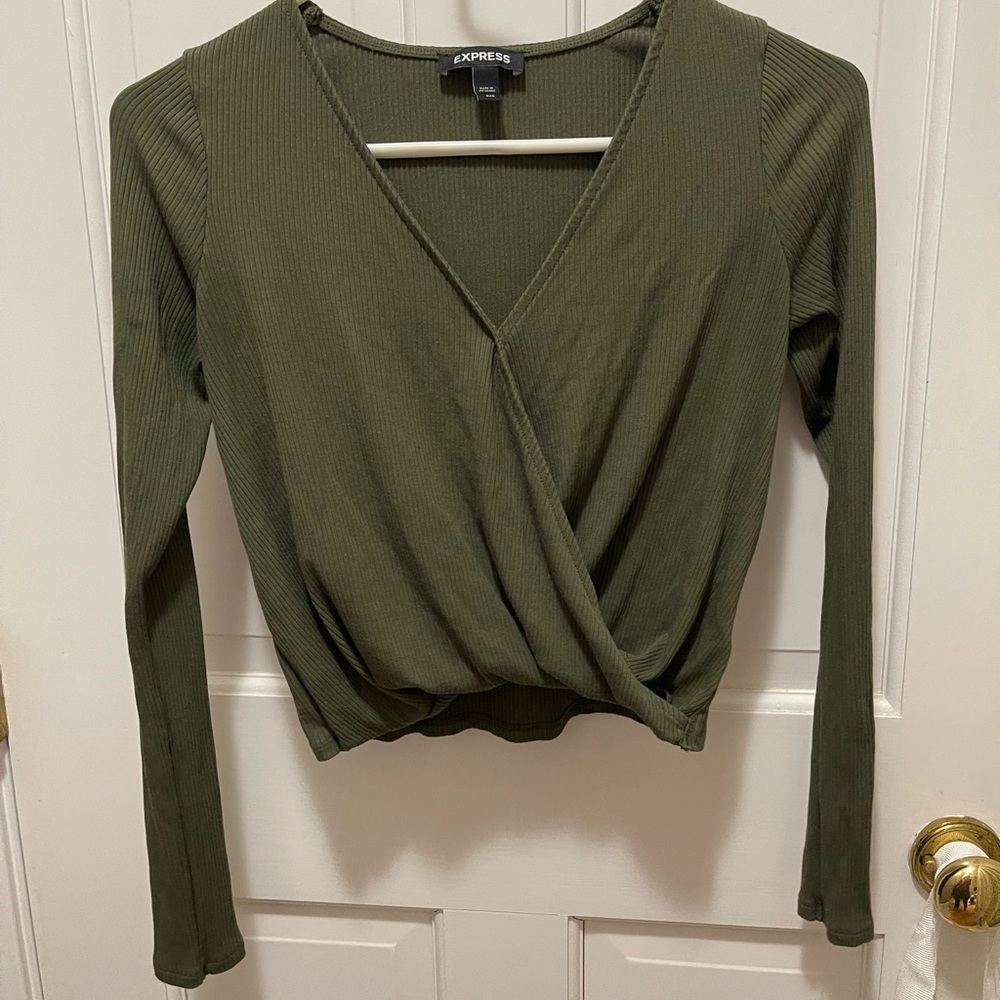 Express long sleeve xxs cropped shirt